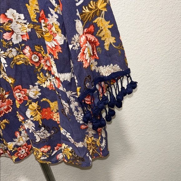 Miss Me Multicolor Floral Blouse with Tassels 100% viscose - Picture 4 of 9